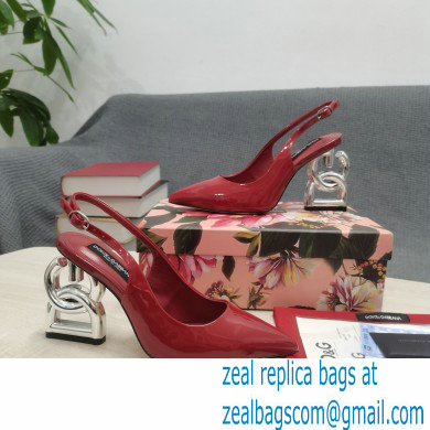 Dolce  &  Gabbana Heel 10.5cm Slingbacks Patent Red with DG Heel 2022